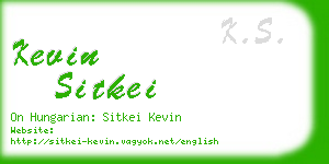 kevin sitkei business card